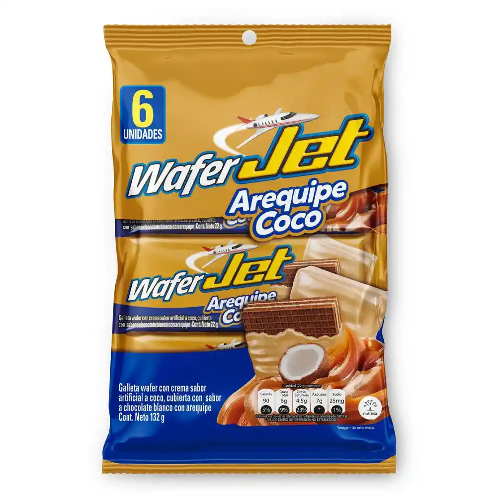 Jet Wafer Chocolate con Arequipe y Coco