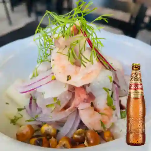 Combo Ceviche Mixto + Cusqueña Dorada 330 ml