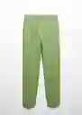 Pantalón Tempoli Verde Talla S Mujer Mango