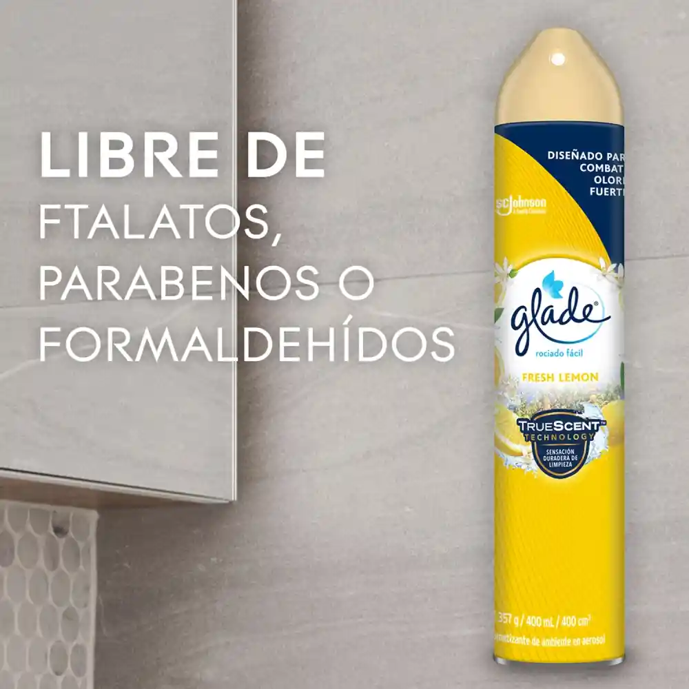 Glade Ambientador Aerosol Fresh Lemon , 400ml