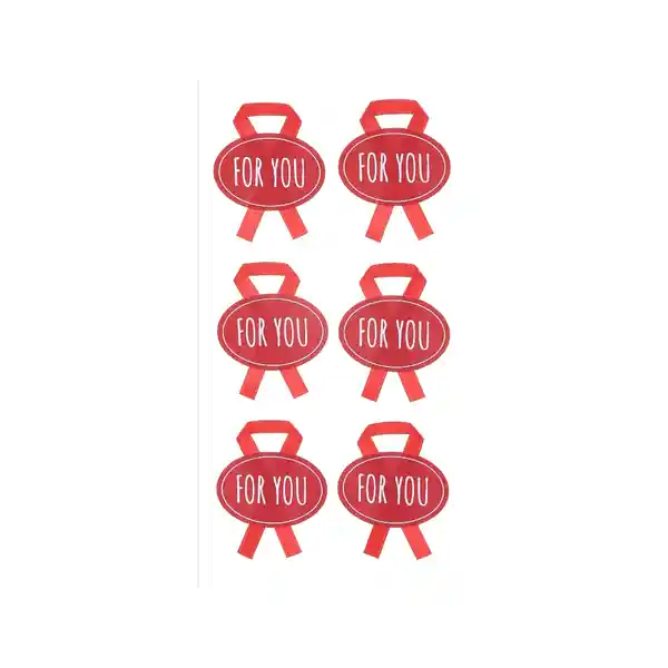 Miniso Planilla de Sticker Forma de Regalo Pequeño Rojo