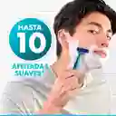 GILLETTE Prestobarba 3 Fresh Cuchilla de Afeitar con Eucalipto Máquina de Afeitar Hombre Desechable Afeitada Refrescante Afeitadora para Barba 2 Uds