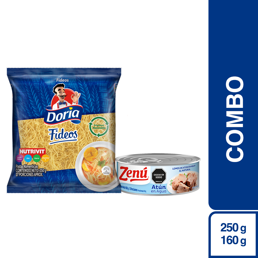 Combo Doria Fideos Cortos + Zenú Atún Agua