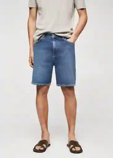 Bermuda Oliver Tejano Oscuro Talla 42 Hombre Mango