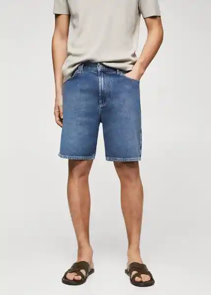Bermuda Oliver Tejano Oscuro Talla 42 Hombre Mango