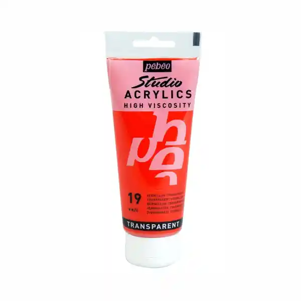 Pébéo Pintura Acrylic Studio Bermellón Trasparente 100 mL