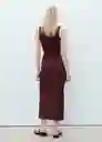 Vestido Ferti Burdeos Talla XS Mujer Mango