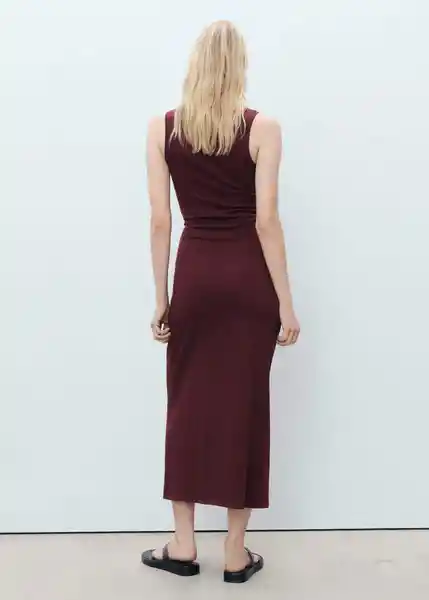 Vestido Ferti Burdeos Talla XS Mujer Mango