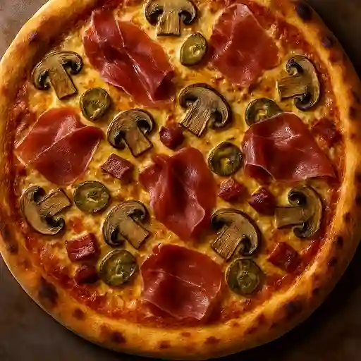 Pizza hongos y serrano