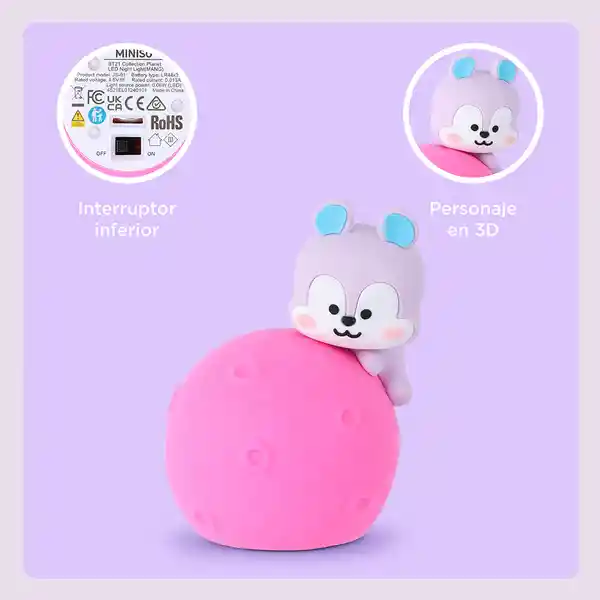 Lámpara de Noche Led Moon Rj Mang Miniso
