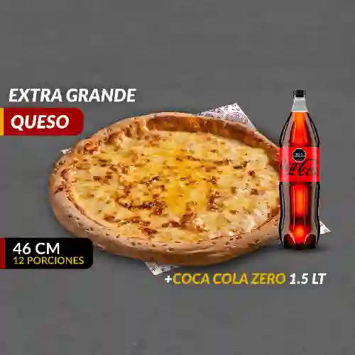 Pizza (xl) de Queso + Coca Cola Zero1,5l
