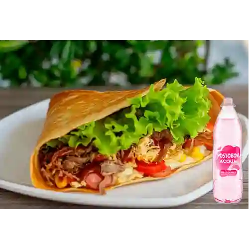 Combo Crepe Mixto + Acqua Frutos Rojos 500 ml
