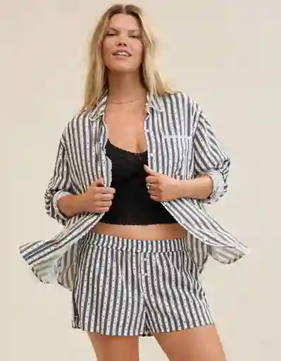 Pijama Aerie Gris Talla X-SMALL 2027018 American Eagle