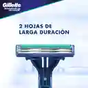 GILLETTE Prestobarba Ultragrip2 Cuchilla de Afeitar Desechable 3 Cuchillas para Hombre con 2 Hojas y Cabeza Móvil para Rasurar