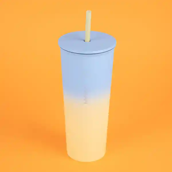 Vaso de Acero Inoxidable Con Pitillo Serie Gradient Miniso