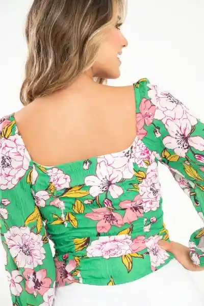 Blusa Novelle Color Verde Pasto Talla S Ragged