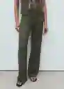 Pantalón Verdi Khaki Talla S Mujer Mango