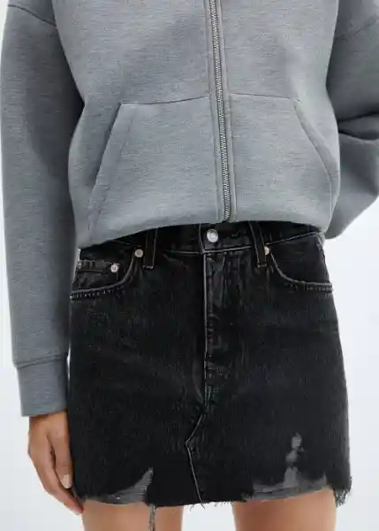 Falda Hailey Tejano Gris Oscuro Talla XL Mujer Mango