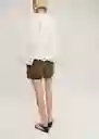 Chaqueta Gardenia Blanco Talla M Mujer Mango