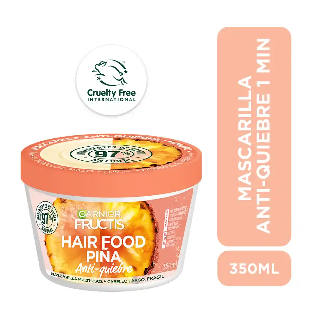 Tratamiento Capilar Hair Foof Garnier Piña Revitalización 350 mL