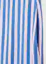 Pantalón Mykonos Azul Talla M Mujer Mango