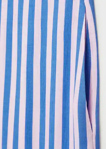 Pantalón Mykonos Azul Talla M Mujer Mango