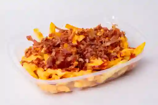 Papas con Queso Cheedar y Tocineta