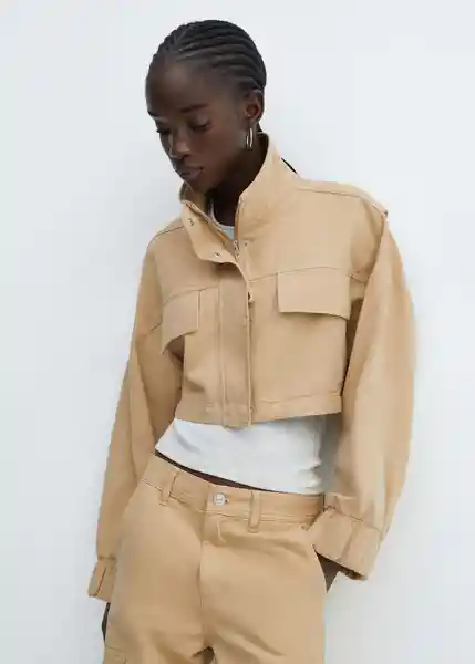 Pantalón Danna Camel Talla 32 Mujer Mango