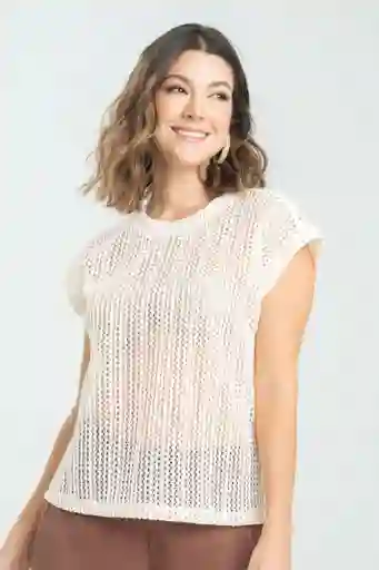 Blusa Tejida Maxy Color Beige Claro Talla XL Ragged