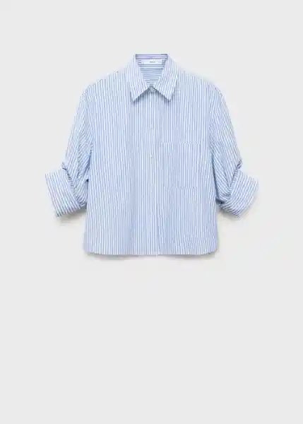 Camisa Fab Azul Talla M Mujer Mango