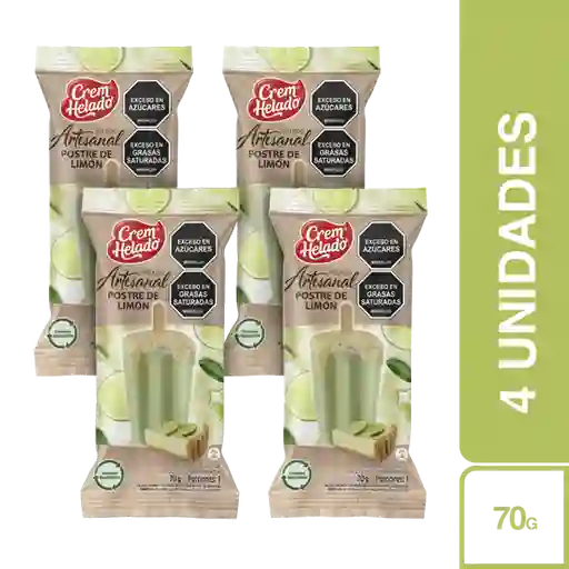 4 x Crem Helado Helado Artesanal Postre de Limon