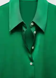 Camisa Ideale Verde Talla M Mujer Mango