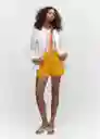 Short Paper Mostaza Talla L Mujer Mango