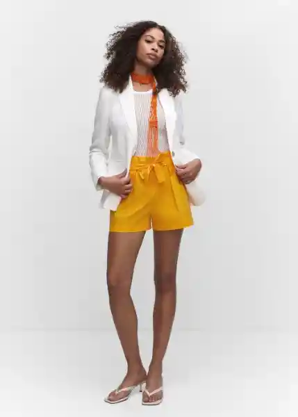 Short Paper Mostaza Talla L Mujer Mango