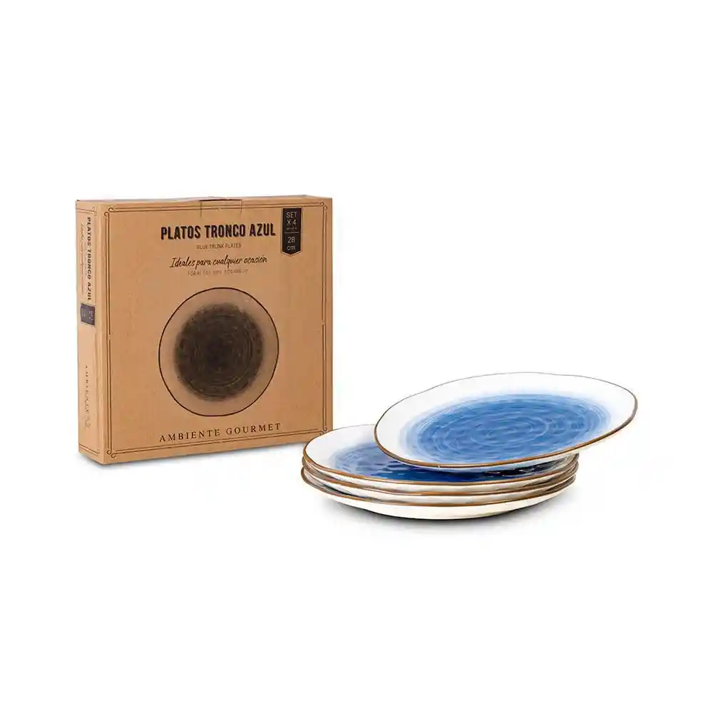 Ambiente Gourmet Plato Tronco Azul 28 cm