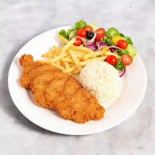 Lunch pechuga apanada