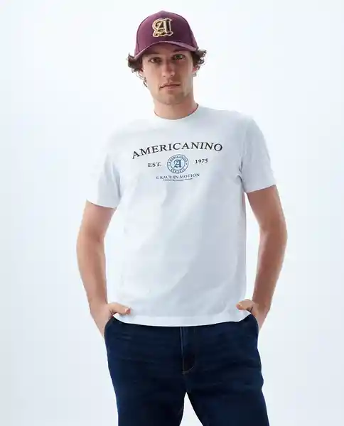 Camiseta Hombre Blanco Talla XXL 849F013 Americanino