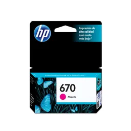 Cartucho De Tinta Hp 670 Magenta Original (cz115al)