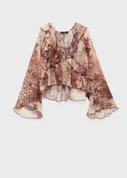 Blusa Butcher Marrón Talla M Mujer Mango