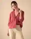 Camisa Rosa Rubor Oscuro Talla L 611G033 Esprit