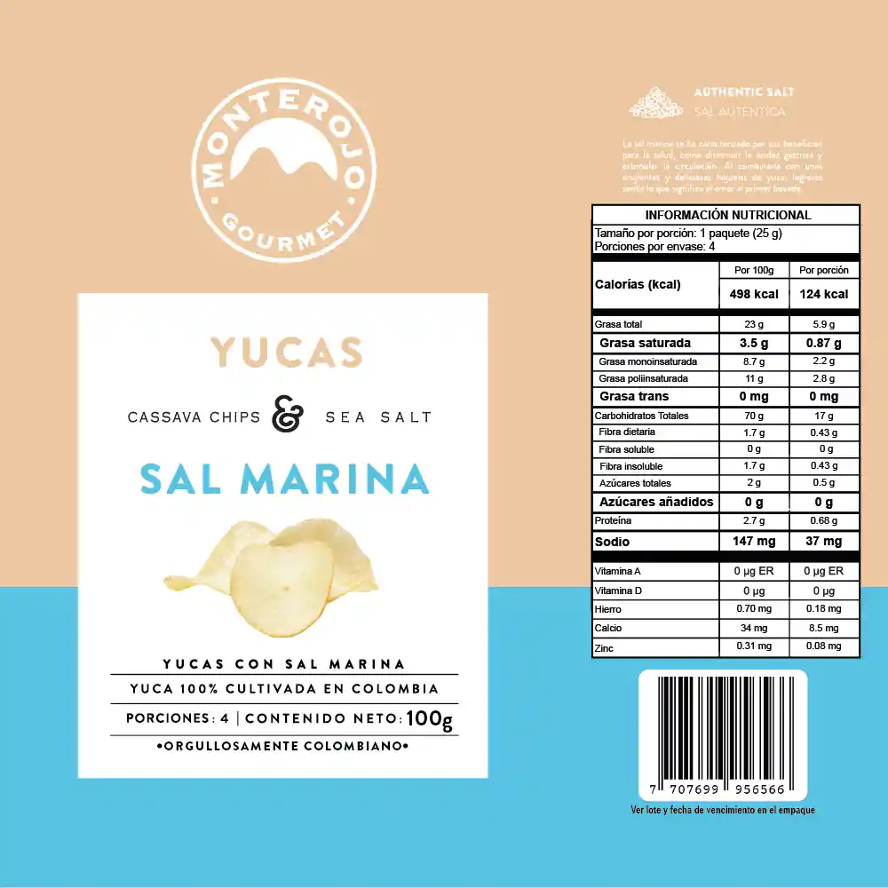 Monte Rojo Yucas Sal Marina 100gr