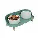 Altitude Double Raised Pet Bowl Green