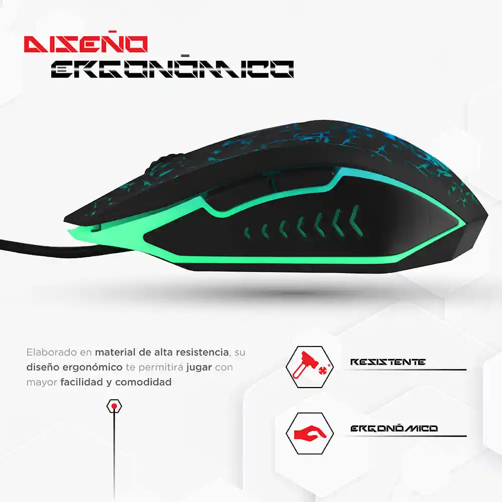 Miniso Mouse Con Luces De Colores Gaming Negro