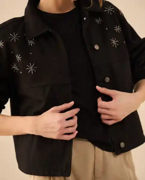 Chaqueta Pozo Negro Ultraoscuro Talla S 422G021 Esprit