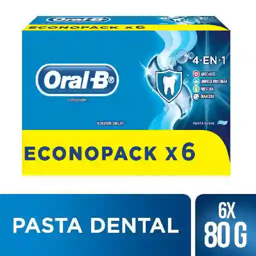 Complete 4En1 Pasta Dental Con Flúor 80g 6 Unidades