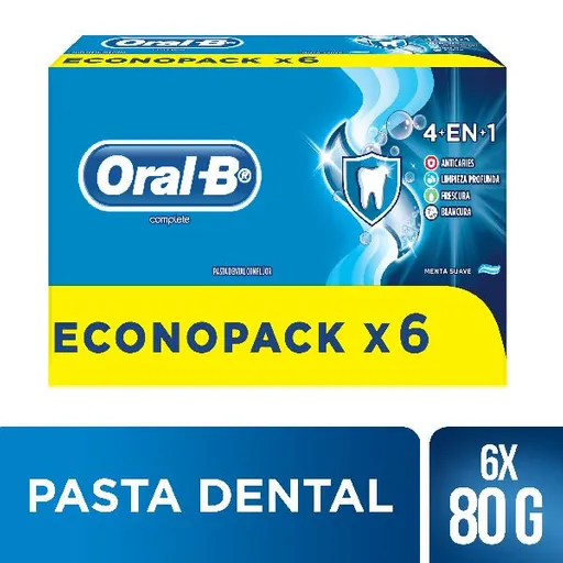 Oral-B Complete 4En1 Cema de Dientes Con Flúor 80 g X 6
