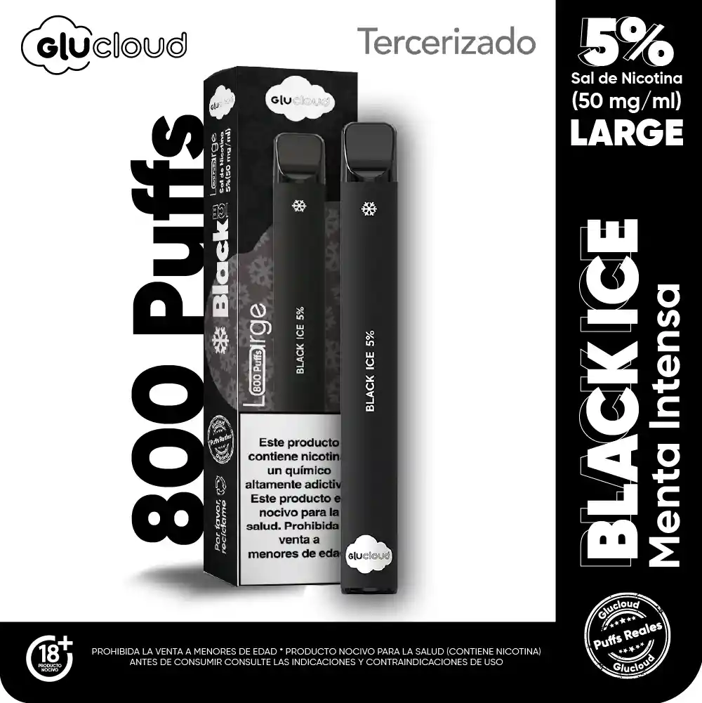 Glucloud Vape Black Ice Large / 800 Puff