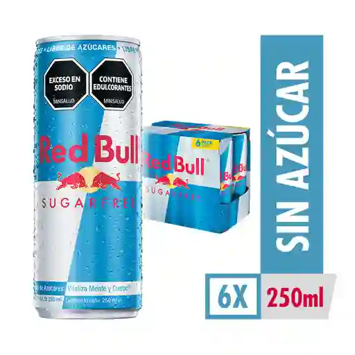 Red Bull Pack Energizante Sin Azúcar 250 mL x 6 Und