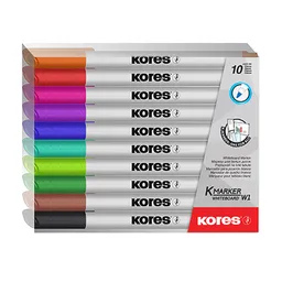 Kores Marcador de Pizarrón Delgado 10 Colores