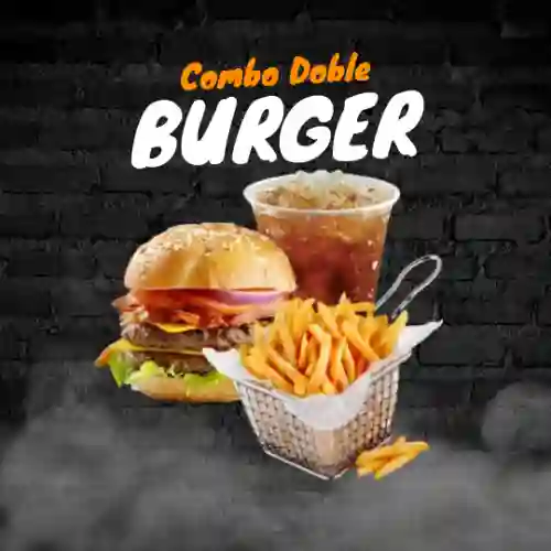 Hamburguesa Doble + Papas + Tea Helado